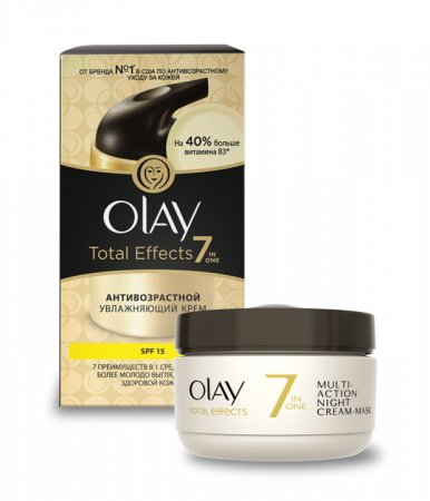 Новый Olay Total Effects 7 в 1: средство №1* для борьбы с возрастными изменениями  Обогащенная витаминами антивозрастная формула 